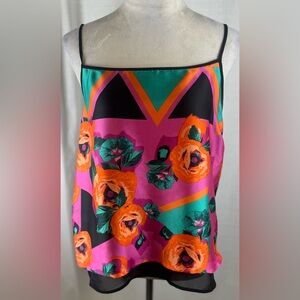Bisou Bisou Multicolor Floral Lightweight Cami Top size Med